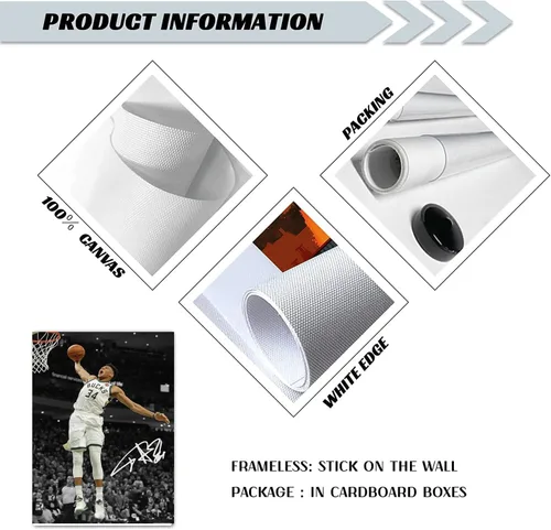 Miniatura 75 de Póster firmado de la superestrella de baloncesto Victor Wembanyama para niños, para la habitación de los fanáticos, decoración de pared, pósteres