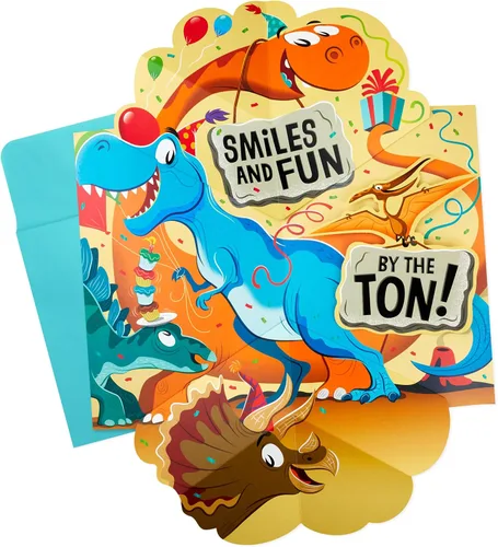 Miniatura 2 de Hallmark Tarjeta de cumpleaños desplegable jumbo para niños (dinosaurios)