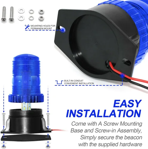 Miniatura 5 de eTzone 30 luces LED para carretilla elevadora, luces estroboscópicas azules de emergencia 360 luces intermitentes de advertencia 30 W DC10-110