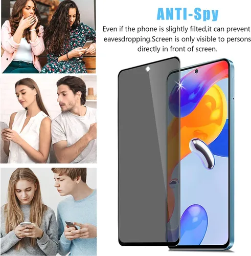 Miniatura 4 de [Paquete de 2+2] Diseñado para Xiaomi Redmi Note 11 Pro/Redmi Note 11 Pro 5G Protector de pantalla de vidrio templado de privacidad (2 paquetes) +