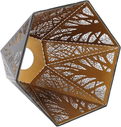 Pantalla de lámpara E27 E26 lámpara de escritorio de hierro forjado Pantalla de árbol de bosque negro talla de metal pantalla dormitorio decoración