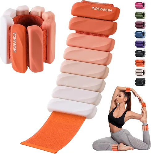 Miniatura 14 de Pesas de muñeca y tobillo para mujeres y hombres, pares de 2 libras/4 libras, brazaletes ajustables de silicona con peso para entrenamientos