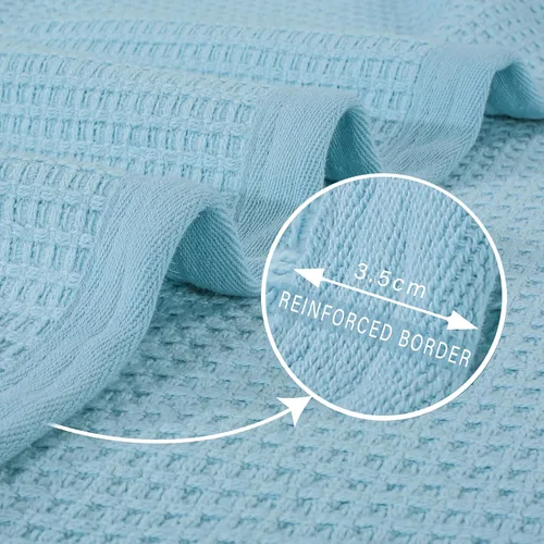 Miniatura 5 de Cobija TreeWool liviana de algodón, de cuidado fácil, suave, cómoda y cálida (king size, 90 x 108 pulgadas, tejido reticular)