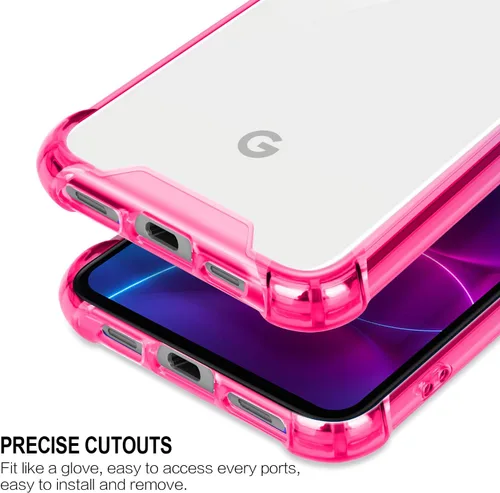 Miniatura 5 de Funda para Google Pixel 5, funda transparente con bonito degradado para teléfono, TPU reforzado, parte trasera de policarbonato duro, funda