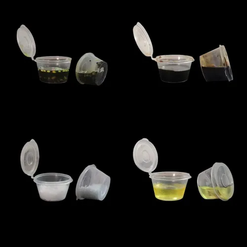 Miniatura 4 de OULIGET Vasos de Soufflé de Plástico, Vasos Desechables Transparentes para Salsa a Prueba de Fugas con Tapa Articulada, Utilizados para Varias
