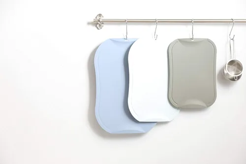 Miniatura 6 de doblé Tabla de cortar flexible antiarañazos para picar, ranuras para jugos sin arañazos con mango de fácil agarre, antideslizante, apta