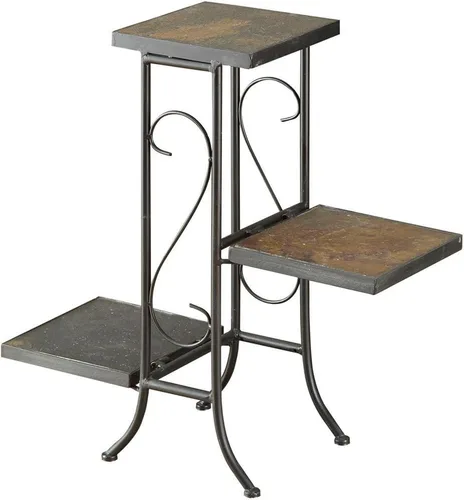 Miniatura 13 de Zhongma Soporte para Plantas de Interior y Exterior de 2 Niveles de 30" de Alto, 12 L x 12 W x 30 H pulgadas, Soporte de Flores de Metal Cuadrado