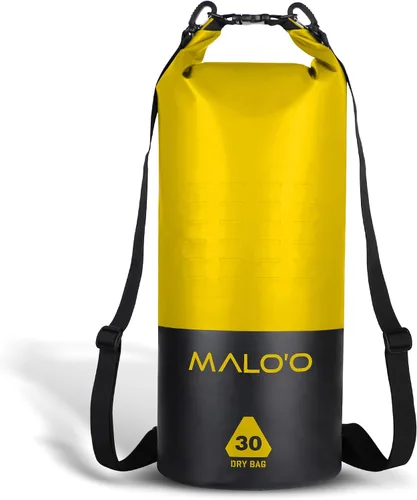 Malo’o Mochila de Bolsillo de 30L de Alta Resistencia 100% Impermeable con Tapa Enrollable – Mantiene el Equipo Seco para Pesca, Rafting, Kayak,