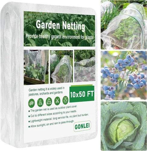 Miniatura 10 de GonLei Red de jardín de 10 x 100 pies ultra fina para protección del jardín, red de jardín para camas elevadas, mosquitera para arbustos de Red