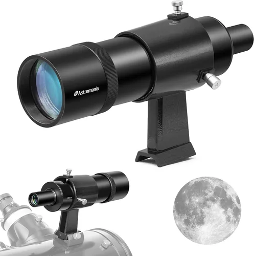 Miniatura 11 de Astromania Alcance iluminado para telescopio, Alcance de 9x50 directo sin corrección de imagen, lente FMC para telescopio con retícula de doble