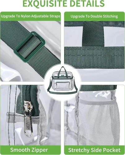 Miniatura 44 de MAY TREE Bolsa transparente para eventos en estadios de 12 x 6 x 12 pulgadas, bolsa de almuerzo transparente con correas reforzadas para trabajo