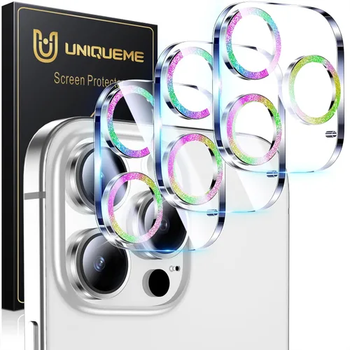 Miniatura 24 de UniqueMe para Paquete de 3 Protectores de Lente de Cámara para iPhone 15 Pro/iPhone 15 Pro Max, [Protección contra Caídas] [Compatible con Fundas]