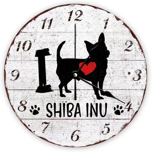 Miniatura 9 de Bull Terrier - Reloj de pared de cuarzo de calidad con diseño de corazón rojo que no deja tictac para dormitorio, sala de estar, oficina, cocina, 10