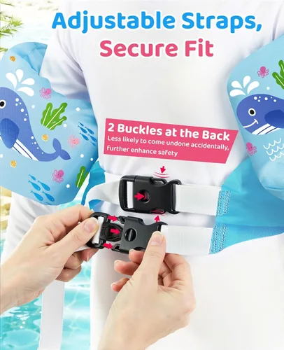 Miniatura 4 de HeySplash Chaleco de Natación para Niños, Flotadores de Piscina para Niños Pequeños, Chaleco de Natación para Niños con Correa Ajustable, Chaqueta R