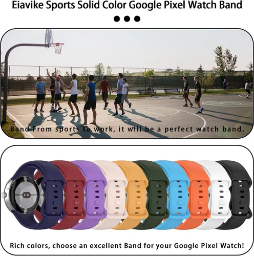 Miniatura 7 de Correa Compatible con Google Pixel Watch 1/2/3/4 (41mm), Pulsera de Reemplazo de Silicona Suave Deportiva para Google Pixel Watch 41mm Negro