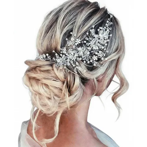Miniatura 8 de Catery Diadema dorada con diamantes de imitación para novias y mujeres