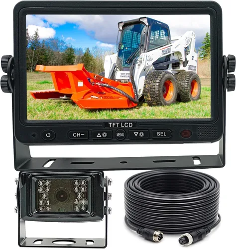 AHD 720P, Super Clear, 7 pulgadas, con cable, monitor retrovisor, sistema de cámara de respaldo para tractor agrícola, camión, RV, carretilla