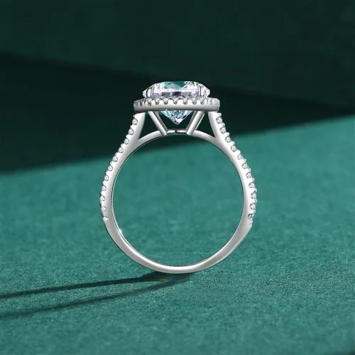 Miniatura 5 de Anillos llamativos de plata de ley 925 de lujo con piedras preciosas clásicas de moda para ella (color plata, nulo 8 de EE. UU.)