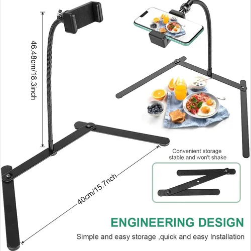 Miniatura 3 de Soporte de teléfono con cuello de cisne, soporte de teléfono ajustable para escritorio, soporte de teléfono para grabar transmisión en vivo, soporte