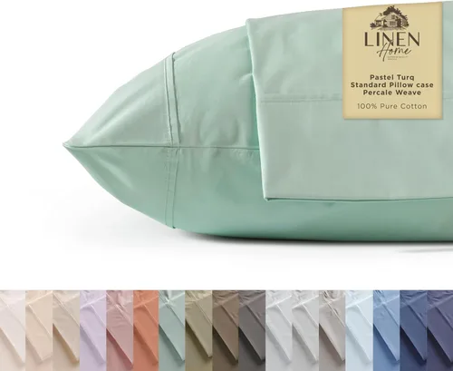 Miniatura 21 de Linen Home Juego de fundas de almohada King de 500 hilos, fundas de almohada 100 % algodón de fibra larga, juego de 2 fundas de almohada de satén