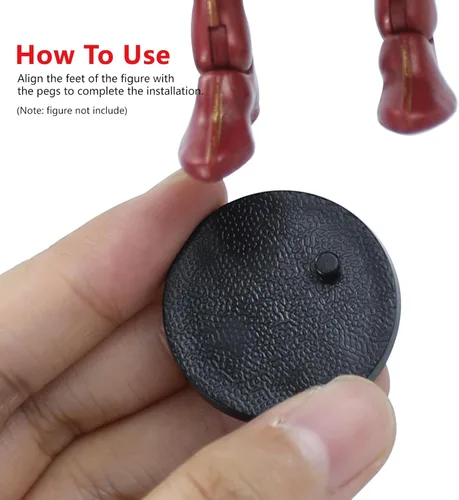 Miniatura 2 de SIXPOINTS 70 piezas de soporte para figuras de acción de 6 pulgadas, base de plástico negro, soportes de soporte de modelo compatibles con figuras