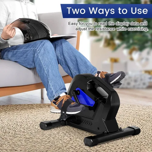 Miniatura 5 de Ejercitador de pedales de bicicleta para debajo del escritorio, mini bicicleta estática del Himaly con resistencia magnética, ciclo de pie portátil