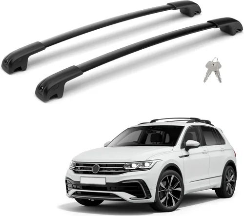 Barras transversales de techo con cerradura de 300 libras para Tiguan 2018-2026 (no para limitado) y Taos 2022-2026, barra transversal de aluminio