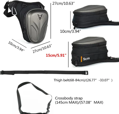 Miniatura 3 de Riñonera para muslo, unisex, impermeable, con extensor para correr, ciclismo, motociclismo, senderismo, Gris