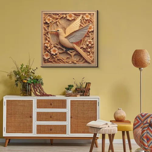 Miniatura 7 de Rompecabezas de colibrí para adultos de 1000 piezas, rompecabezas de arte de flores de pájaros, autoestereoscopia de pájaros imposibles
