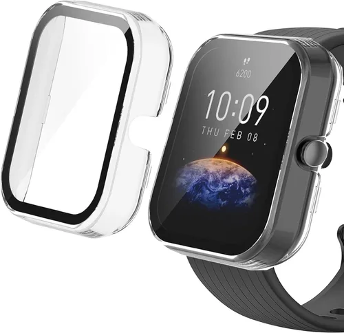Miniatura 11 de Compatible con Amazfit Bip 3 Pro, Lamshaw Hard PC Case con protector de pantalla de vidrio templado compatible con Amazfit Bip 3 / Bip 3 Pro Paquete