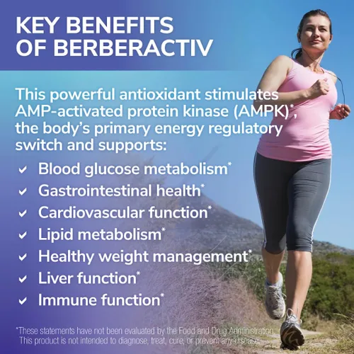 Miniatura 4 de Tesseract Medical Research BerberActiv-QR Berberine Suplemento de apoyo inmunológico, apoya la salud del hígado, hipoalergénico, 350 mg, 90 cápsulas
