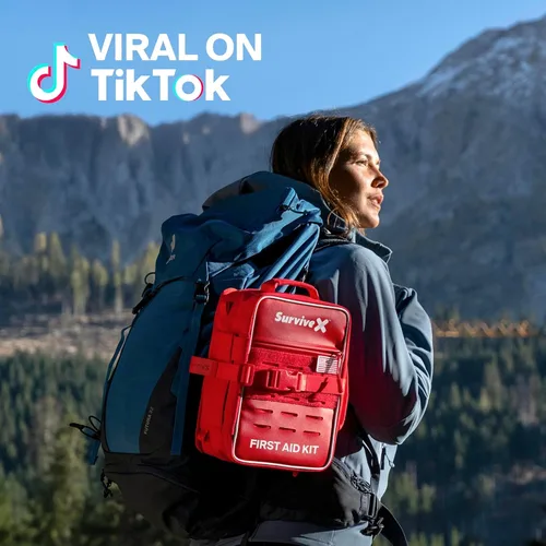 Miniatura 9 de SurviveX Kit de primeros auxilios profesional grande para automóvil, viajes y hogar, kit de emergencia para senderismo, camping, mochilero y al aire