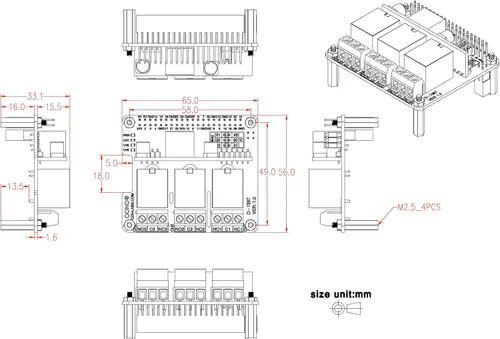 Miniatura 9 de Módulo de placa de relé RPi PoE para Raspberry Pi 3B+4B
