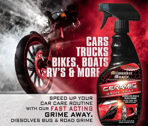 Miniatura 3 de Limpiador de ruedas Grime Away, espray de 24 onzas para ruedas, llantas, neumáticos y frenos con cerámica para automóviles, motocicletas, barcos