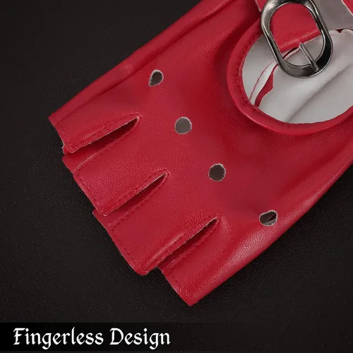 Miniatura 4 de Guantes punk para mujer, cinturón de piel sintética, steampunk, disfraz de cosplay de Halloween