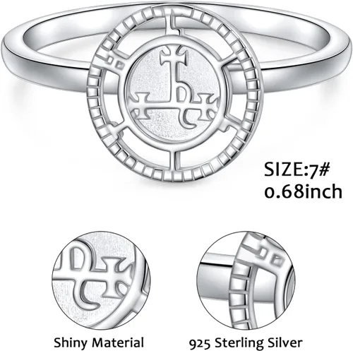 Miniatura 7 de DAOCHONG Sigil of Lilith - Anillos giratorios de plata de ley S925 para aliviar la ansiedad, aliviar el aburrimiento, autismo, TDAH, regalo