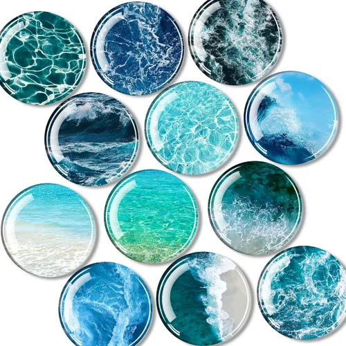 Miniatura 8 de Qualsen Imanes para nevera, imanes decorativos de vidrio, bonitos imanes fuertes para refrigerador, pizarra blanca, casillero, aula, cocina, oficina