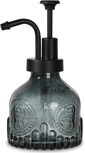 Miniatura 9 de Dispensador de jabón de vidrio ámbar, dispensador pequeño de jabón de manos para baño, botella de jabón líquido y loción con bomba, dispensador