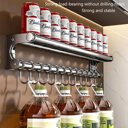Miniatura 7 de Soporte de pared para cuchillos colgantes de pared, ahorra espacio, con ganchos, organizador de cocina, estante de almacenamiento para utensilios