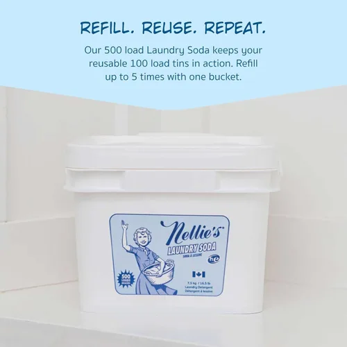 Miniatura 4 de Nellie's - Detergente en polvo para lavar la ropa, detergente concentrado, a granel, 500 cargas, fórmula ecológica, biodegradable, vegana