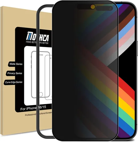 Miniatura 8 de Mothca Protector de pantalla mate de privacidad para iPhone 14 Pro Max de 6.7 pulgadas con pegatina de alineación, vidrio templado antiespía