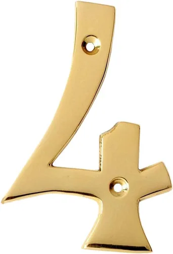 Miniatura 13 de Motif - Números de buzón de latón macizo lacado pulido de 4 pulgadas para exteriores, placas de dirección para números de casa, decoración al aire