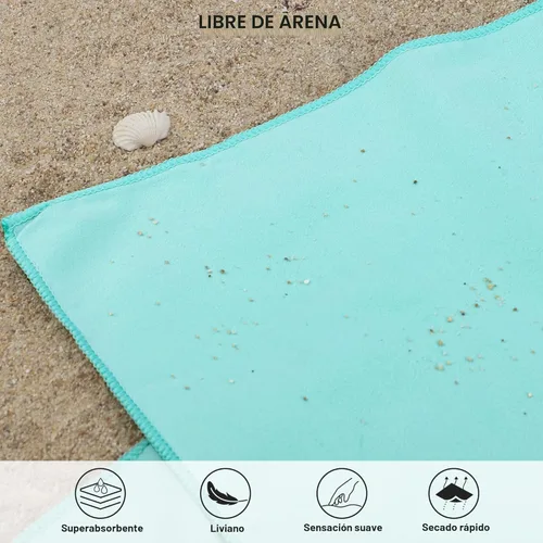 Miniatura 5 de Toalla de microfibra Rainleaf perfecta para viajes y gimnasio y camping. Secado rápido - Super absorbente - Ultra compacta - Liviana. Adecuada
