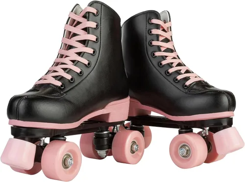 Miniatura 6 de Silvertree Patines de ruedas para mujeres y hombres de cuero de poliuretano de alta calidad para adultos, patines de derby de ruedas ligeras