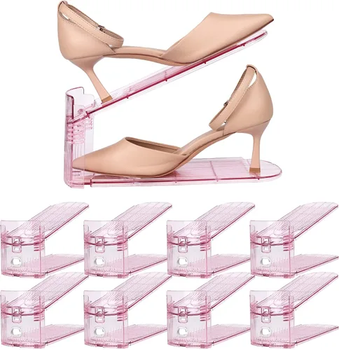 Miniatura 17 de Yes!Fresh Organizador de ranuras para zapatos, apilador de zapatos estilo boutique para un par de zapatos, zapatero separable para organización