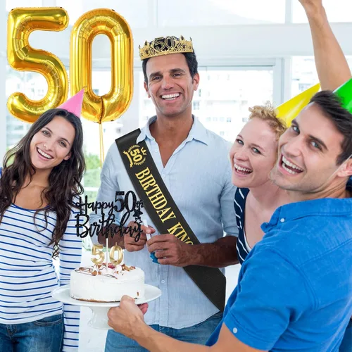 Miniatura 5 de Regalos de cumpleaños de 50 años para hombres, decoraciones de cumpleaños de 50 años para hombres, suministros de decoración de fiesta que incluyen