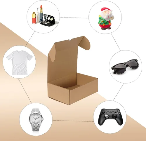 Miniatura 3 de RLAVBL Juego de 25 cajas de envío de 9 x 6 x 3 pulgadas, cajas de cartón corrugado pequeñas marrones, cajas de correo para embalaje de pequeñas
