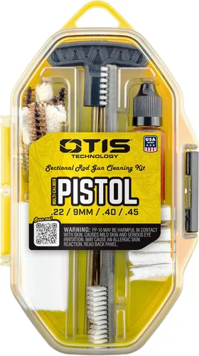 Otis Kit de limpieza de pistola de calibre múltiple, incluye varilla de latón, cepillos de orificio, parches, lubricante, fabricado en Estados