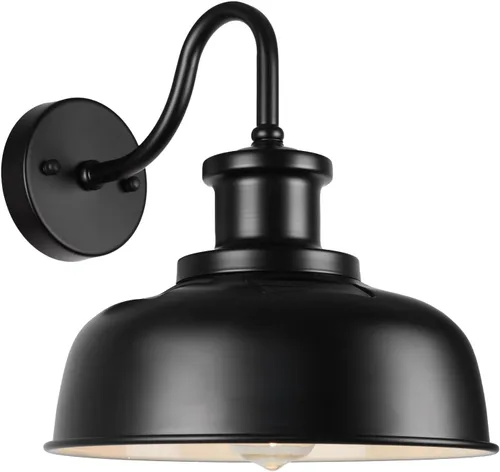 Luz solar de granero para exterior, luces de pared al aire libre del atardecer al amanecer, funciona con energía solar, aplique de pared exterior de
