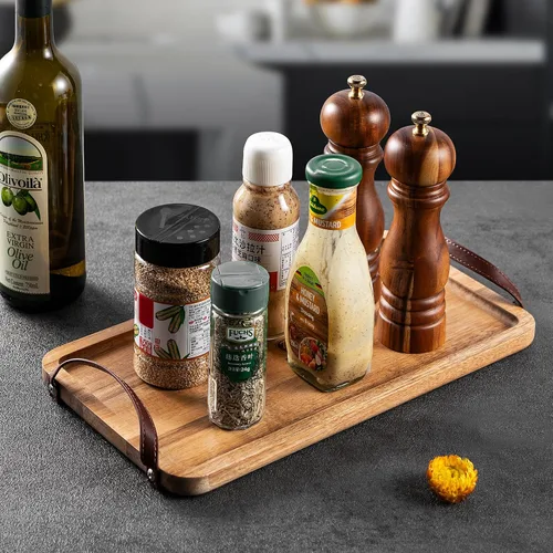 Miniatura 6 de Tablas de charcutería con asas, plato de madera para postre, tabla de queso, tabla de servir pizza, tabla de charcutería de viaje, verduras, frutas